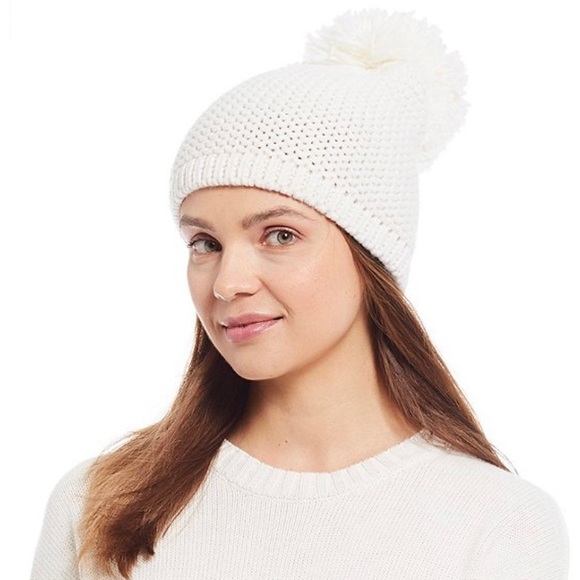 Ugg Chunky Knit Beanie With Pom Ivory 